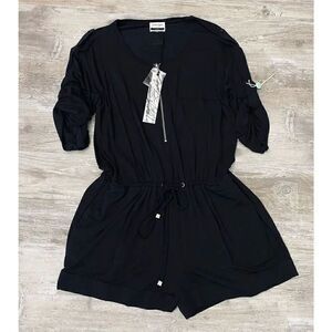 Under.ligne Black Romper Super Cute and Soft Drawstring Waist Women’s Sz XSmall